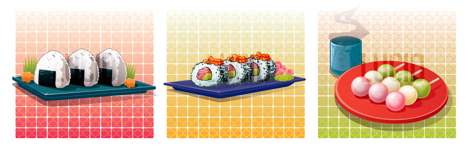 Onigiri, Sushi, and Dango