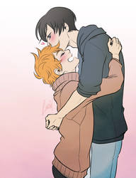 kagehina forehead smooch