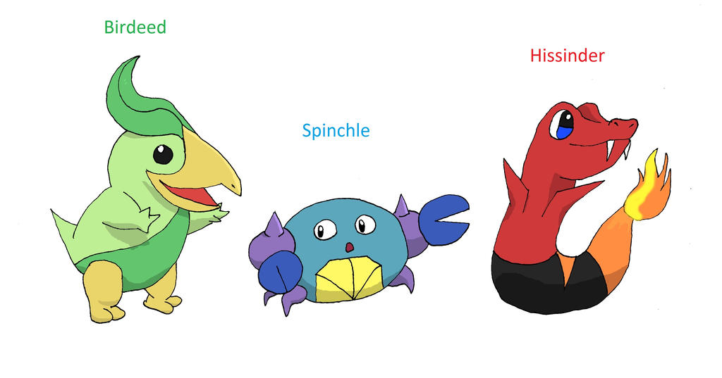 fakemon starters by winnietaz on DeviantArt