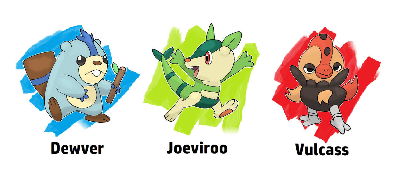 Fakemon Pokemon Starters Dewver Joeviroo Vulcass By Winnietaz On Deviantart Fakemon Pokemon Starters Dewver Joeviroo Vulcass By Winnietaz On Deviantart