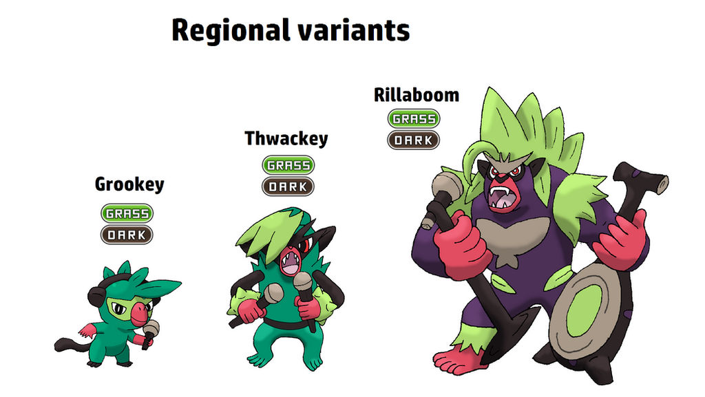 Regonal Rillaboom Regional Variants Grookey Thwackey and Rillaboom by winnietaz on DeviantArt