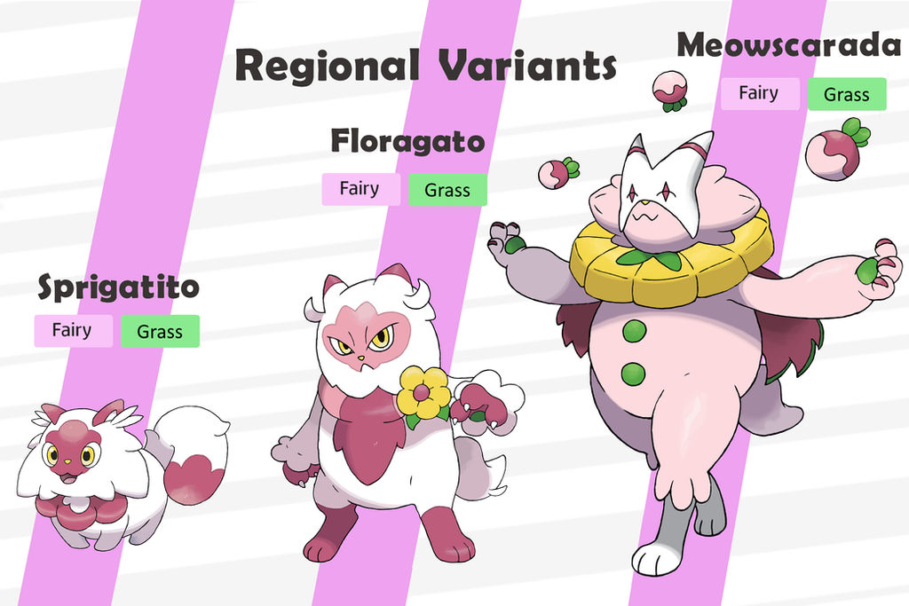 Sprigatio Regional Variants Sprigatito Floragato Meowscarada by winnietaz on ...