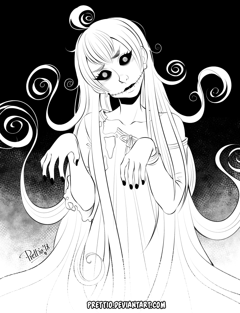 Inktober and Drawlloween 5th October: Ghost by Prettio