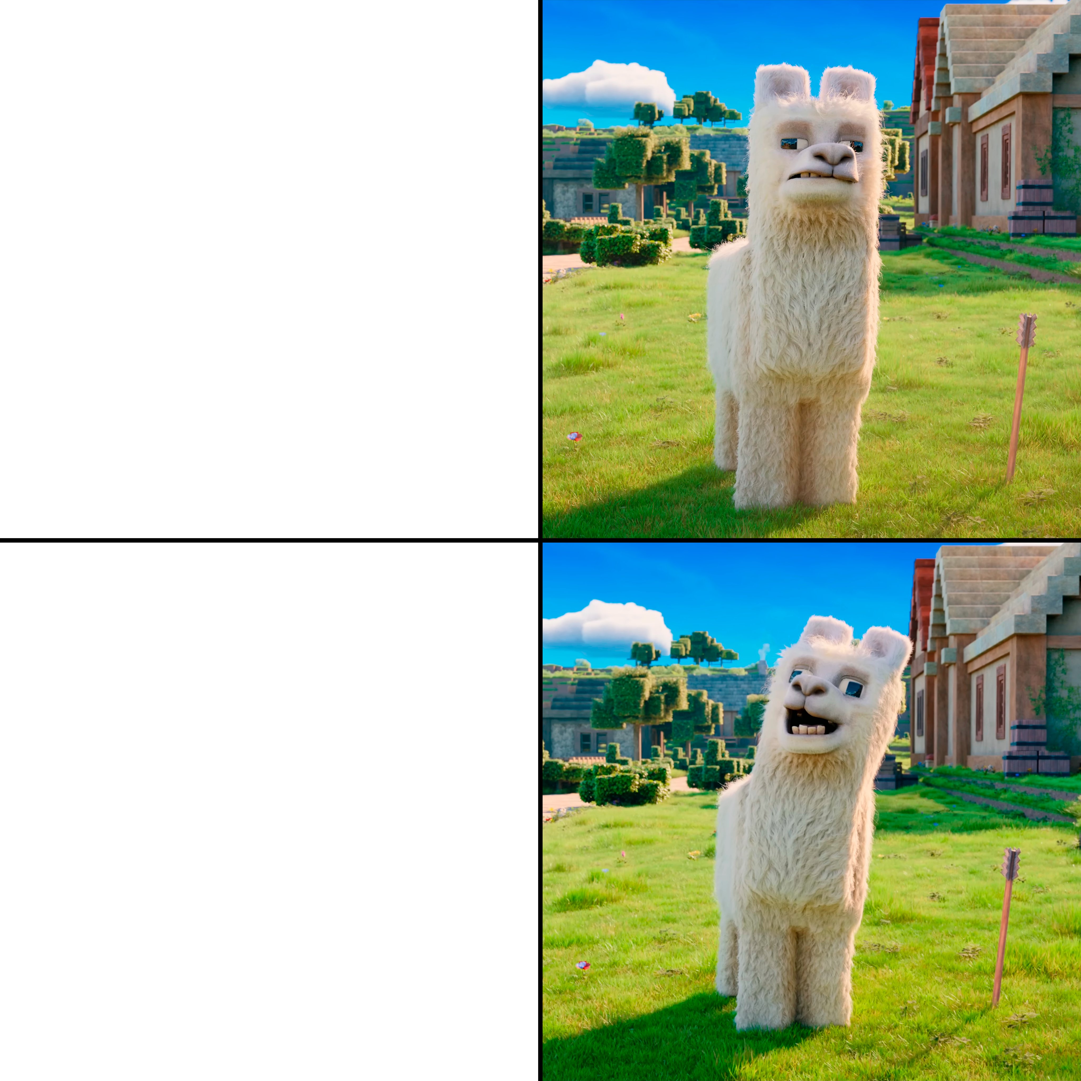 Minecraft Movie - Llama Meme Template by Goji25 on DeviantArt