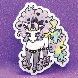 Galarian Pastel Goth Ponyta Sticker