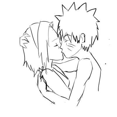 Narusaku kiss outline