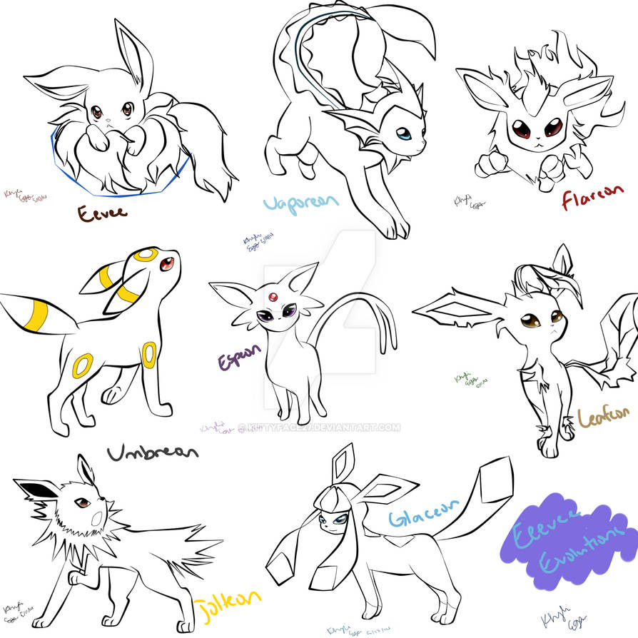Eevee Evolutions Outline By Kittyface27 On DeviantArt eevee-evolutions-outline-by-kittyface27-on-deviantart
