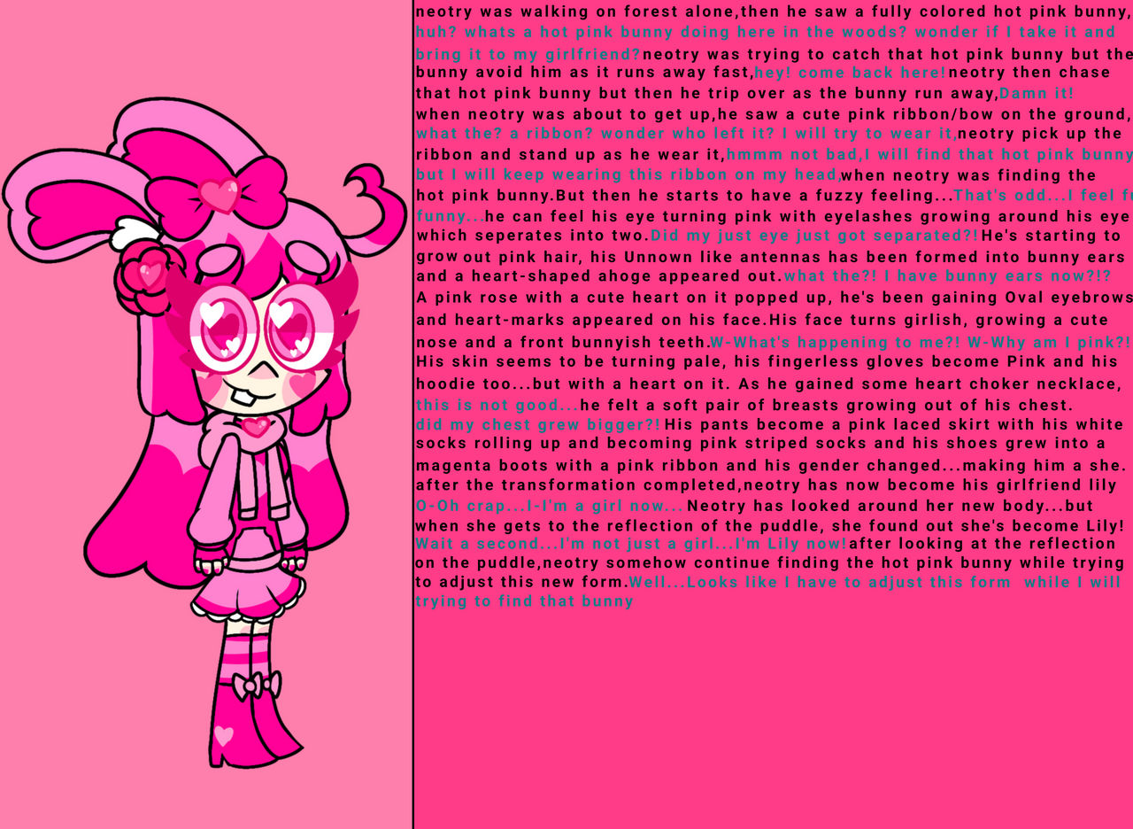 Pink Ribbon transformation(NeotryToLily tf tg cap) by LilyPinkyBunnyUwU ...