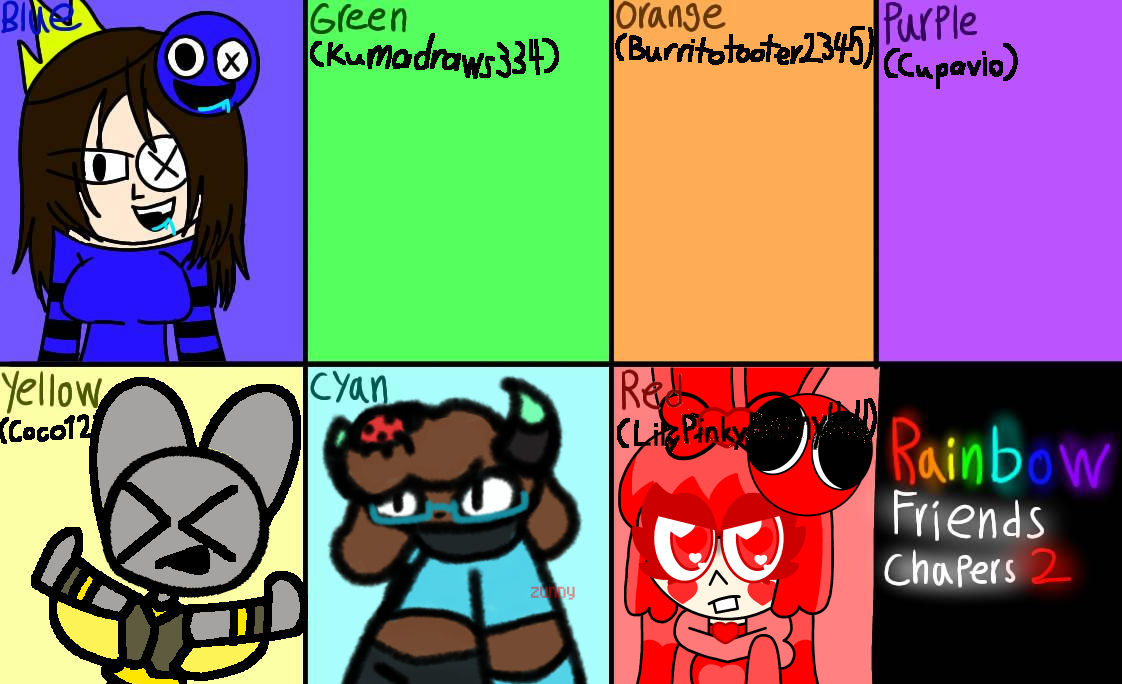 Rainbow friends chapter 2 Characters (Collab) by karorivers on