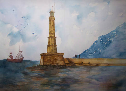 Lighthouse watercolor