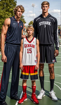 8'0, 7'6, and 6'0 Basketball Players 