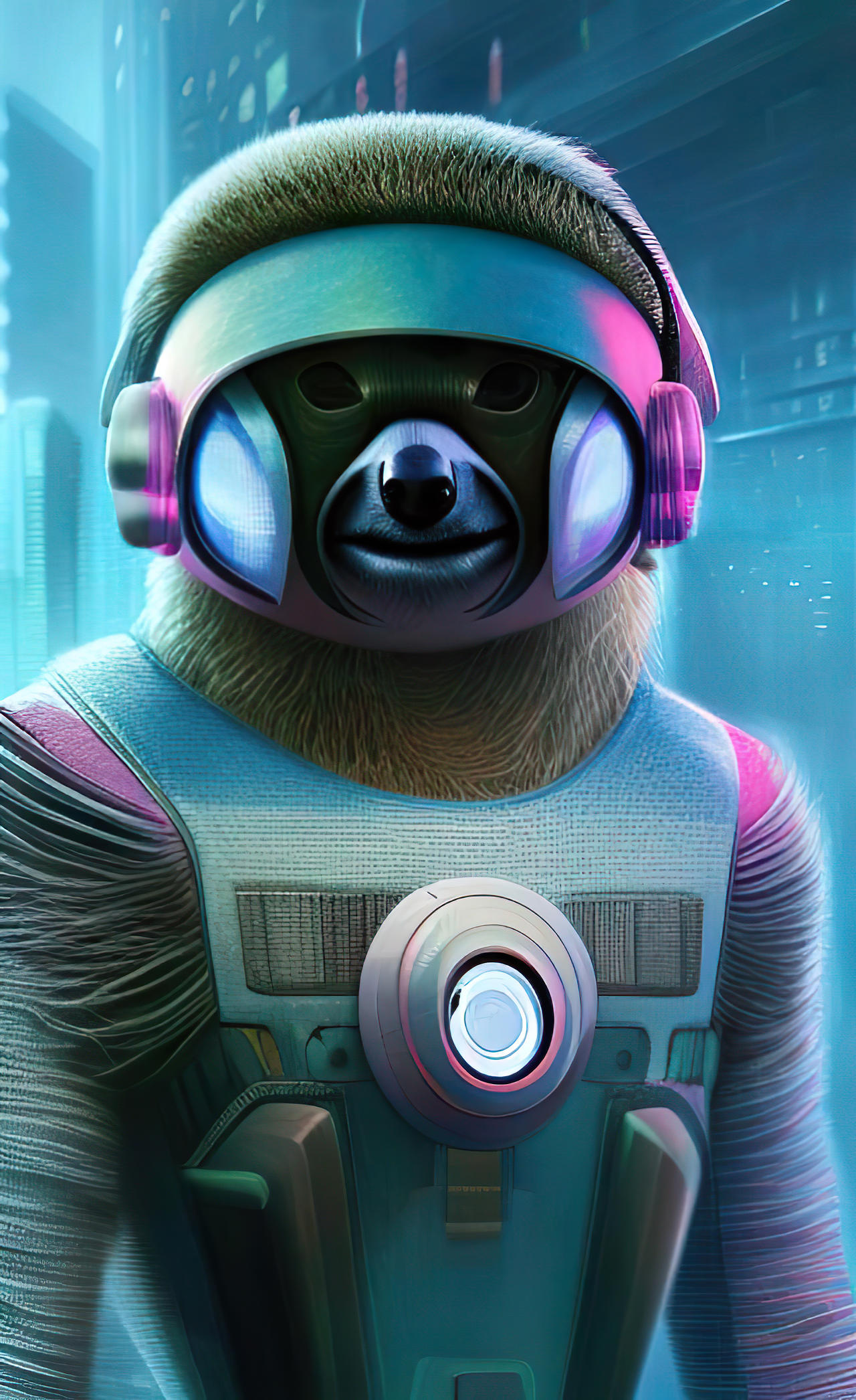Masked Cyberpunk Sloth by creativeprints on DeviantArt