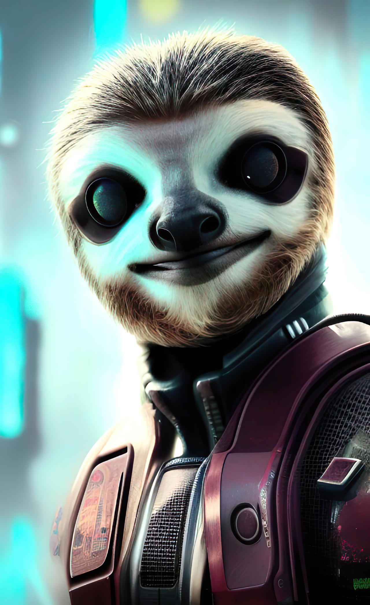 Cyberpunk Sloth Cop by creativeprints on DeviantArt