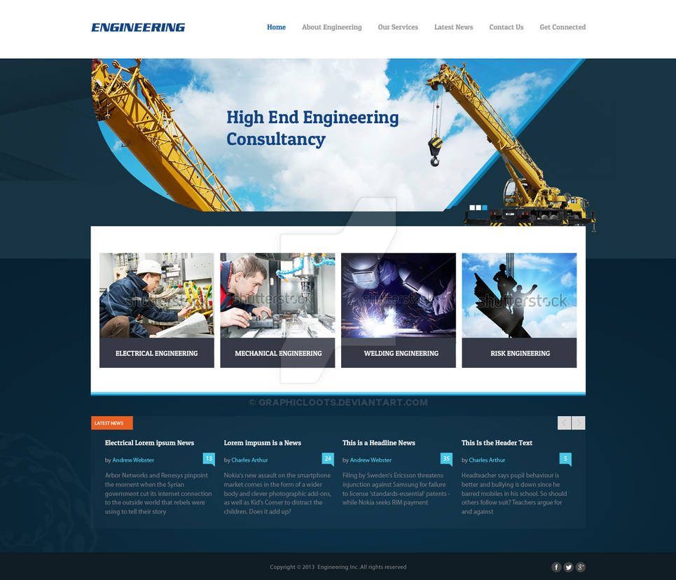 FREE Engineering Web Layout PSD Template by graphicloots on DeviantArt