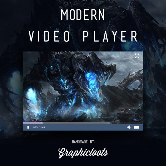 Free PSD Modern Video Player