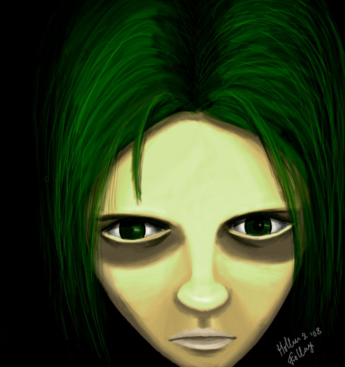 girl with green hair