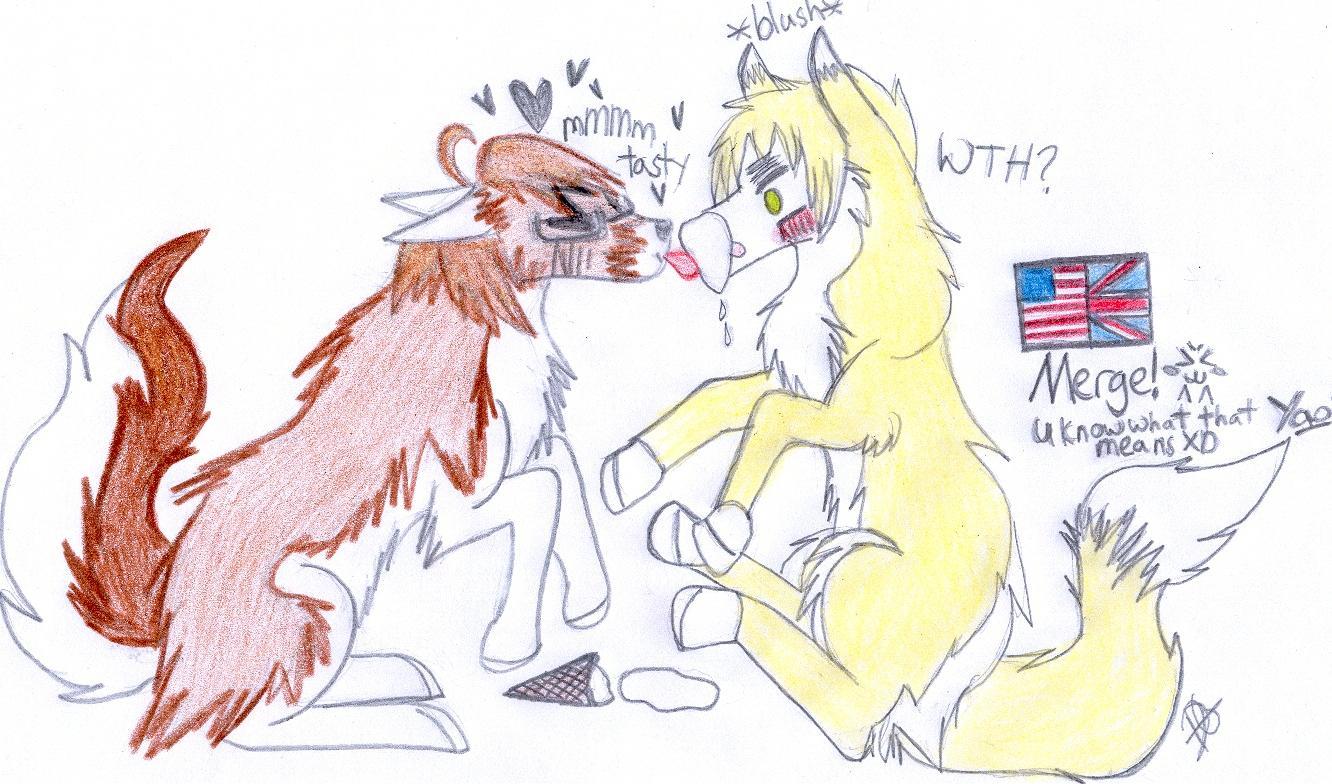 America X England Wolves Ice Cream Love By Xsaikomaikox On Deviantart