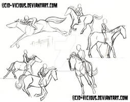 WIP - Horse Riding Sketches
