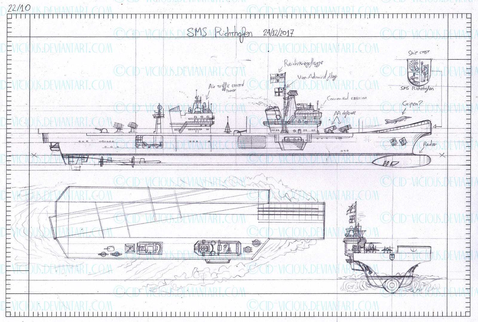 Sketch - SMS Richthofen blueprint