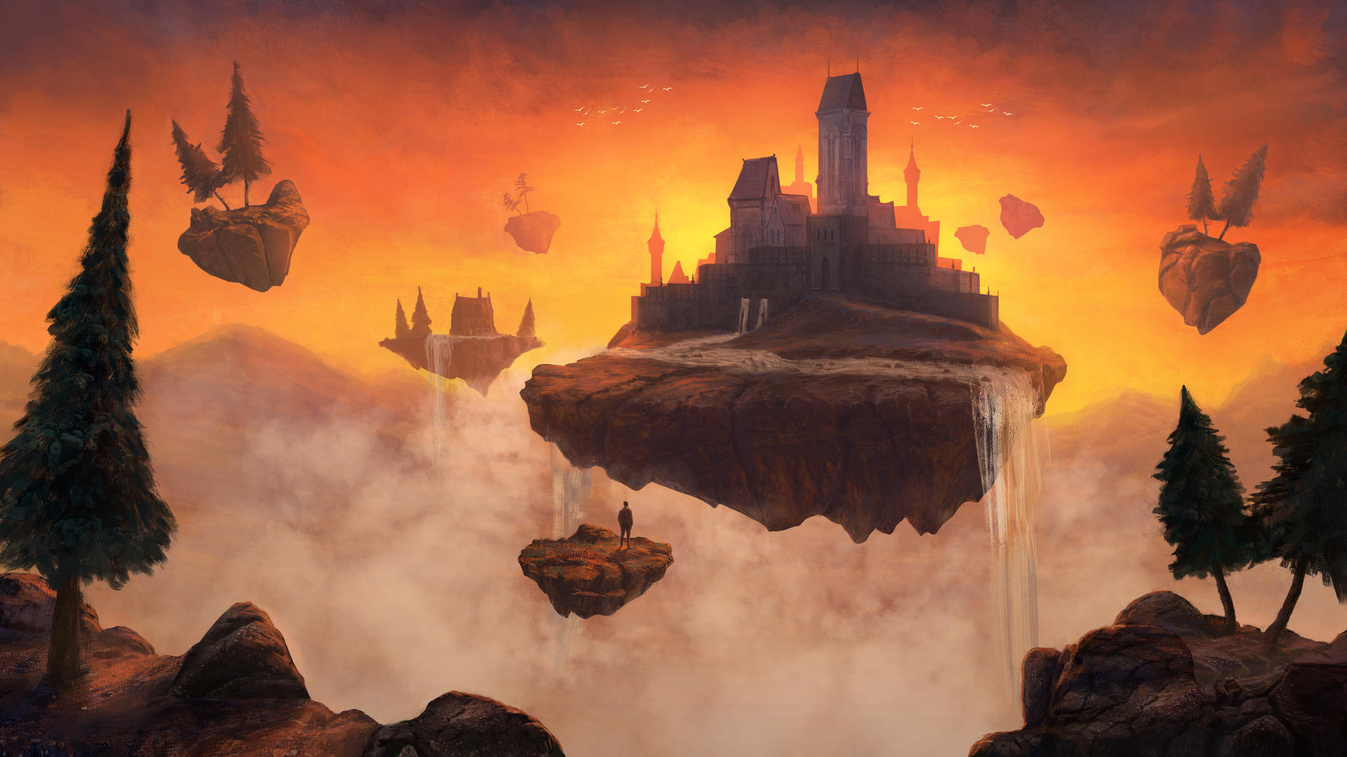 Floating rocks by ValerySazonov on DeviantArt