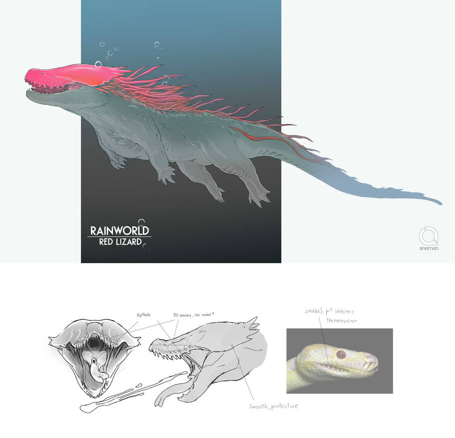 Red Lizard from rainworld by QNAMAN on DeviantArt