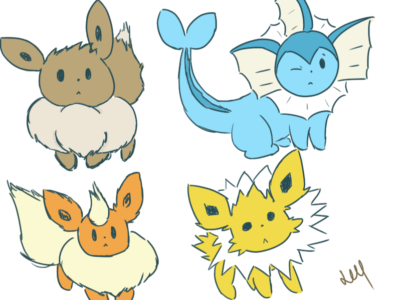 Gen 1 Eeveelutions sketch