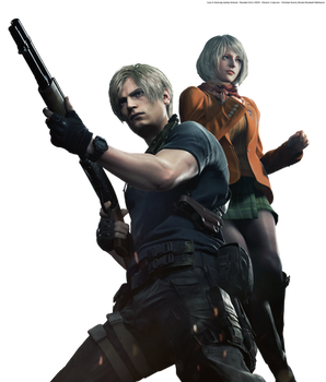 Resident Evil 4 Leon  Ashley Promo Render PNG