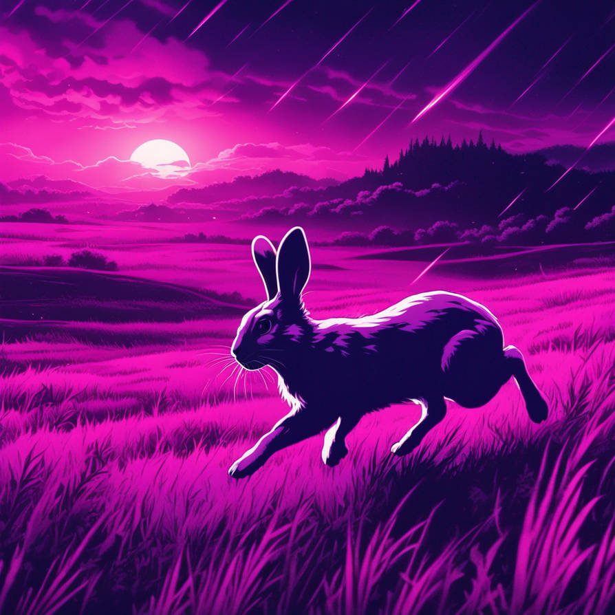 Sendero Rabbit A rabbit running across a meadow during a thunders by Jimmydolan on ...