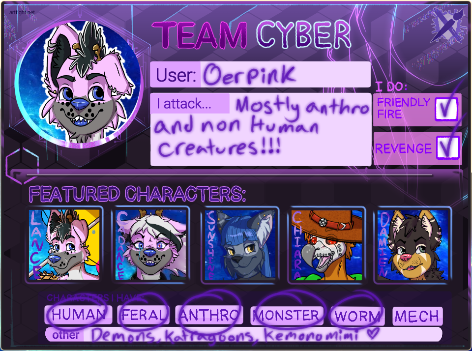 Cyberpunk Profile Card {Artfight}