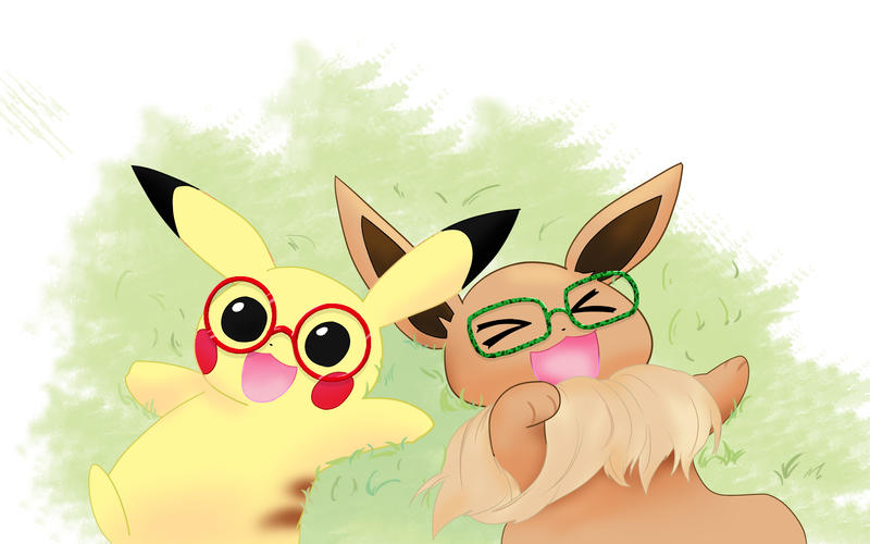 Pikachu and Eevee by treenew on DeviantArt