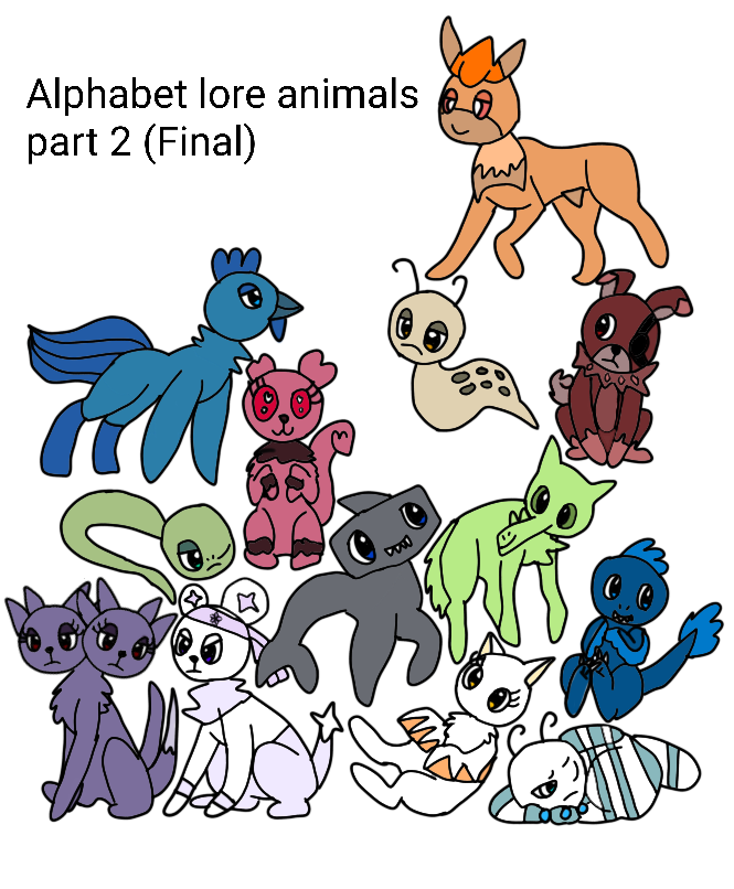 Alphabet Lore characters as animals by kendallannnguyen on DeviantArt