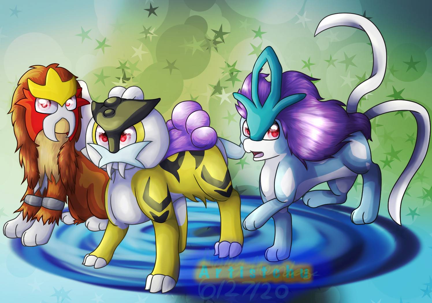 Raikou . Entei . Suicune by pedrozox2093 on DeviantArt