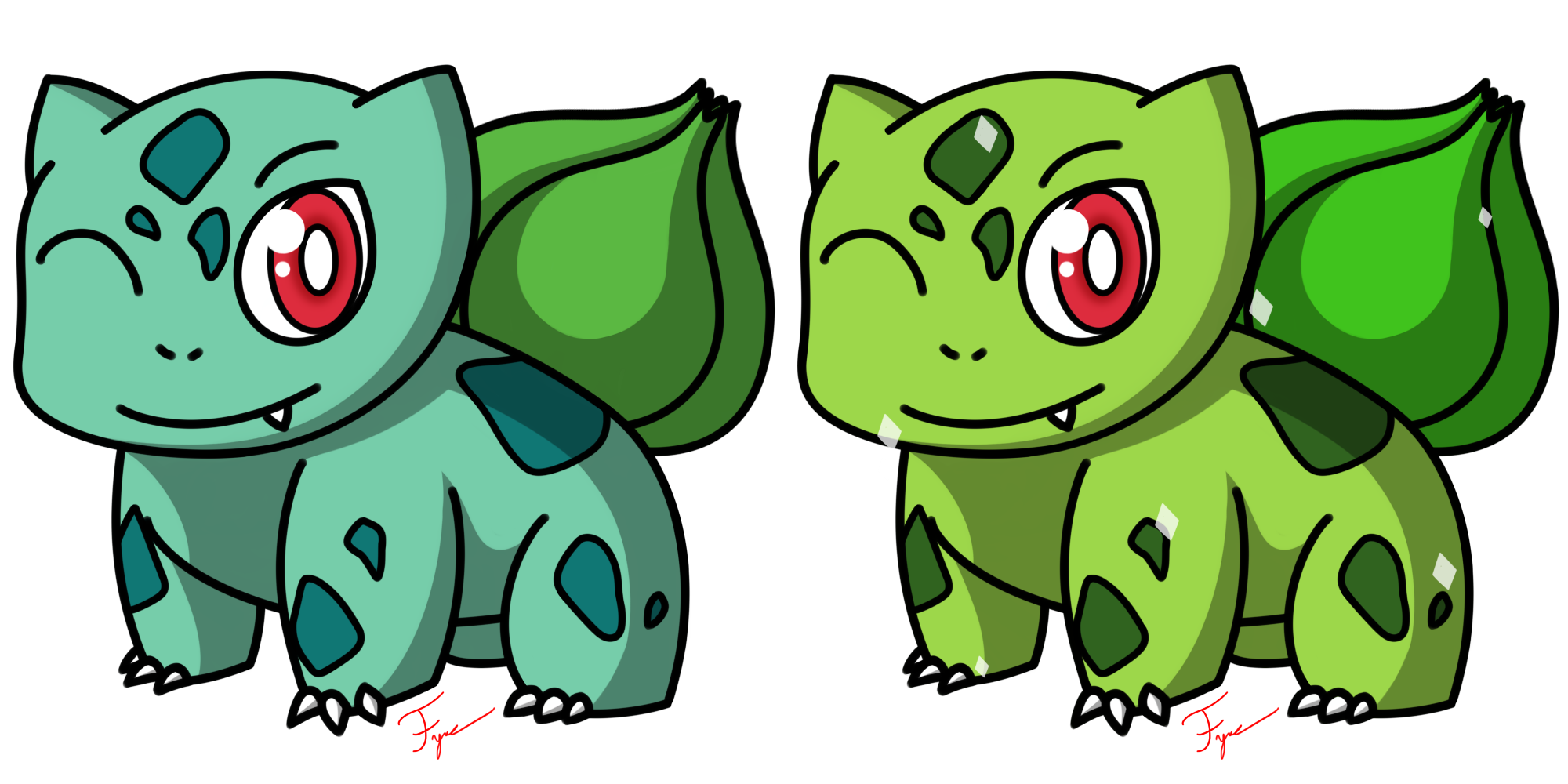 001 Shiny Bulbasaur by Penguinmelon on DeviantArt