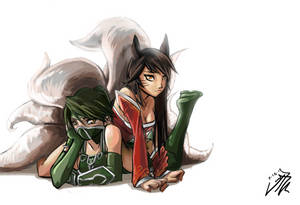 Ahri and Akali by wtfisalinh Ahri and Akali by wtfisalinh