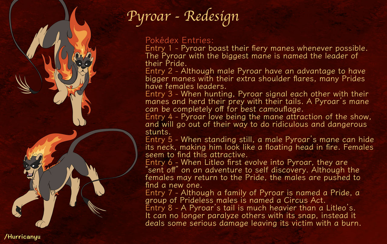 Pyroar Redesign by Hurricanyu on DeviantArt