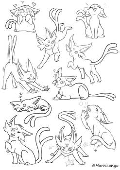 Espeon lineart