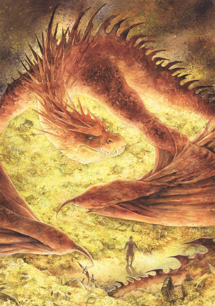 Sleeping Smaug by Katarzyna-Kmiecik