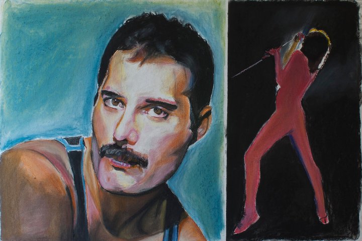 Freddie Mercury in Pastels