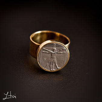 My Vitruvian man Brass ring.