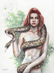 Eve And The Snake by ericadalmaso