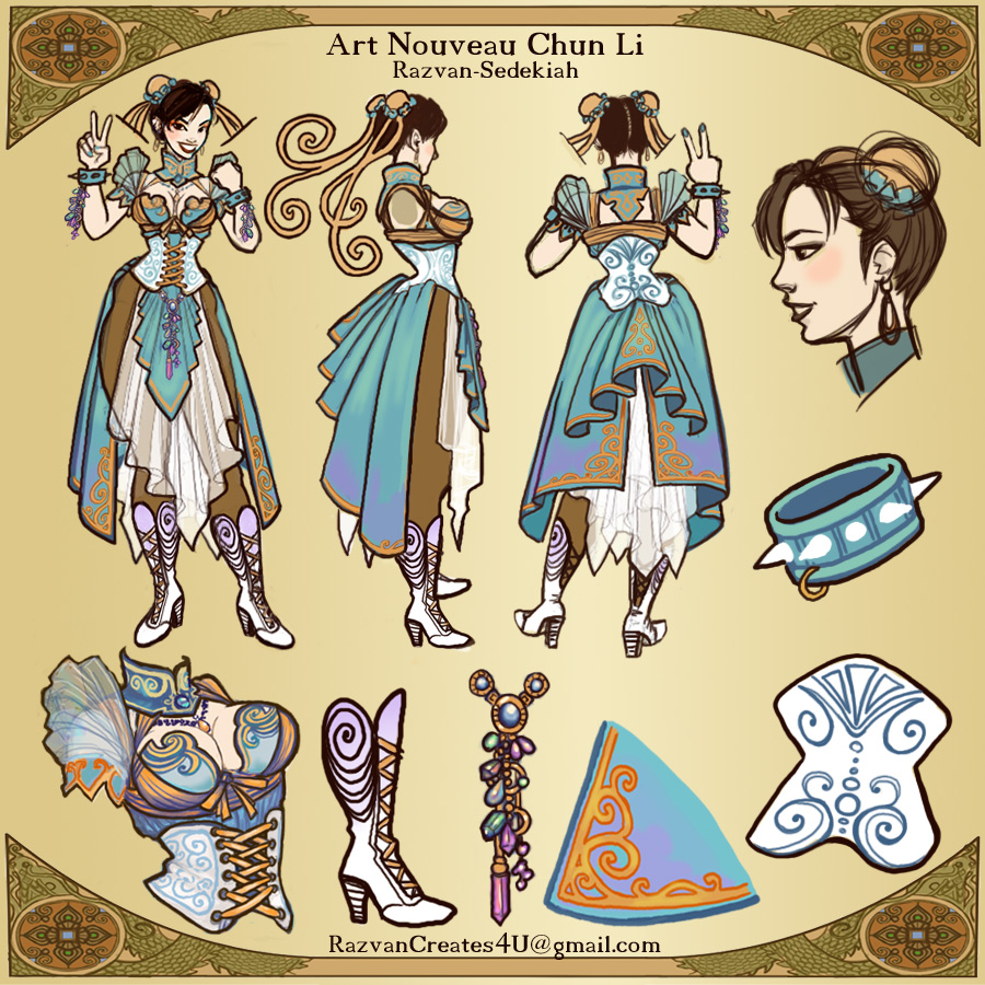 Art Nouveau Chun Li Turnaround