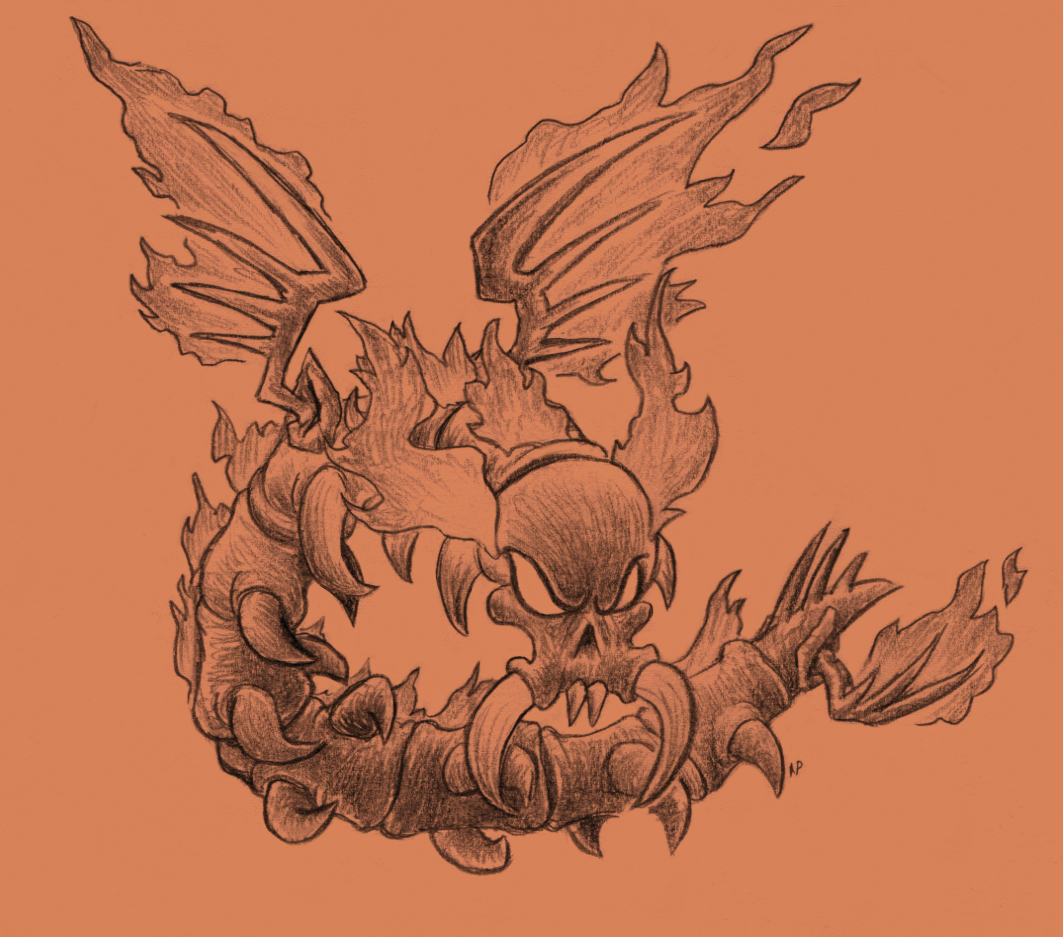Fireworm Draw Daily #2122 - Fire Wyrm by pettamapossum on DeviantArt