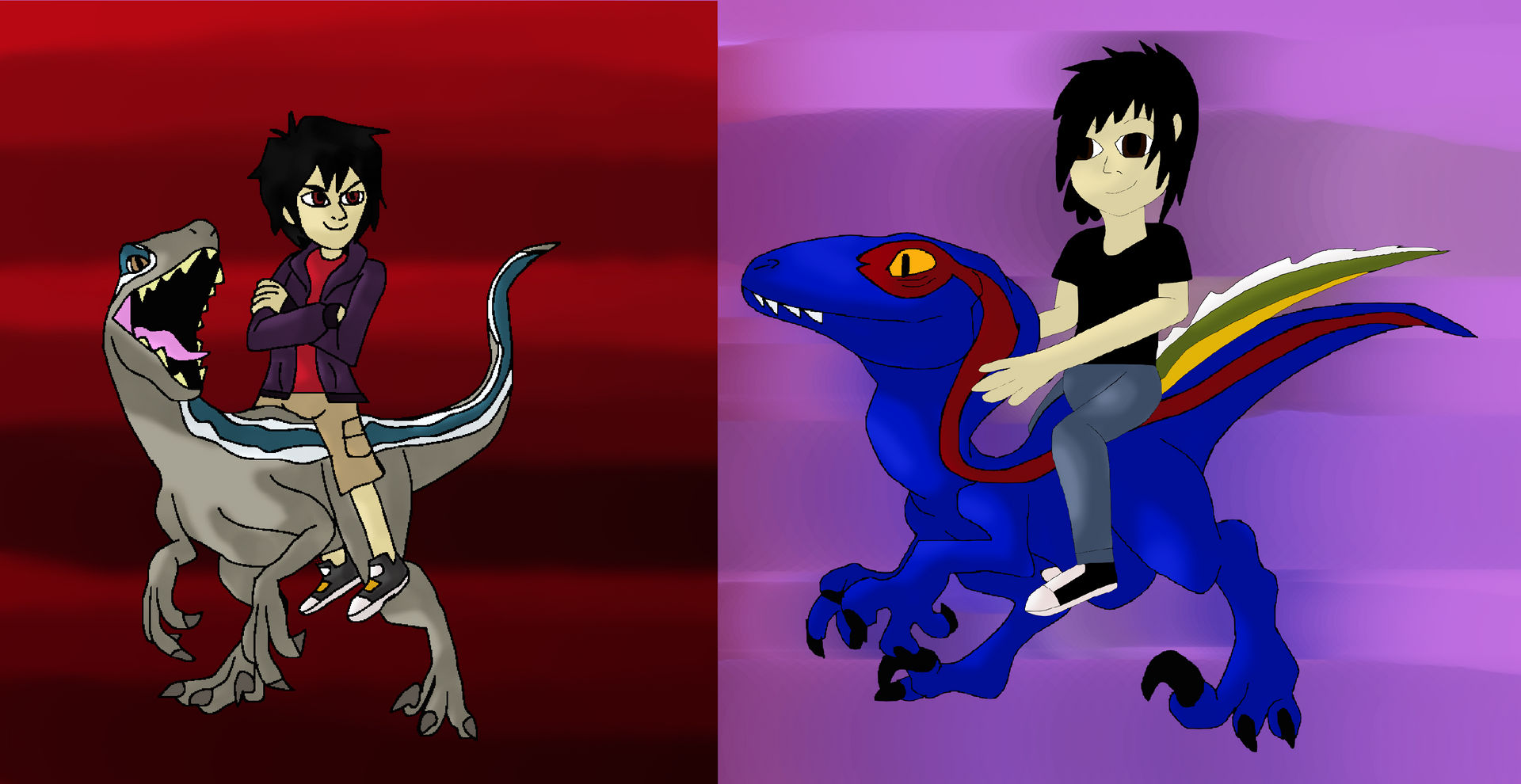 Raptor Rider Deviantart Riding Raptors by HiroHamadaRockz on DeviantArt