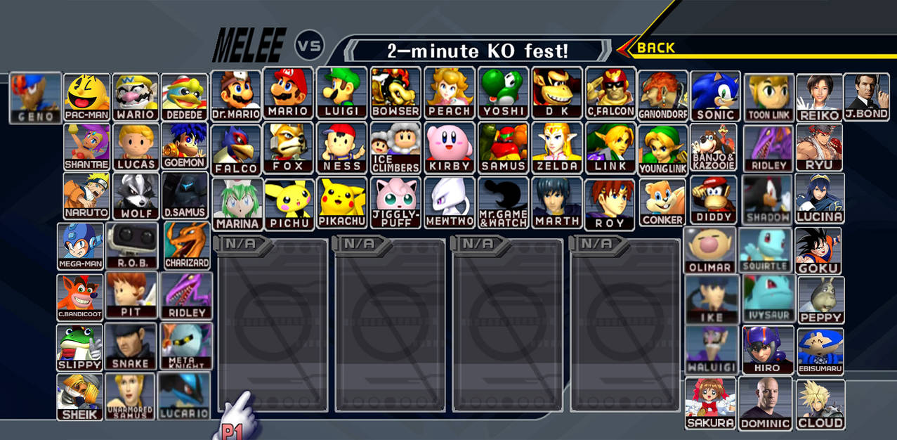 Smash Remix Melee - Character Roster by HiroHamadaRockz on DeviantArt