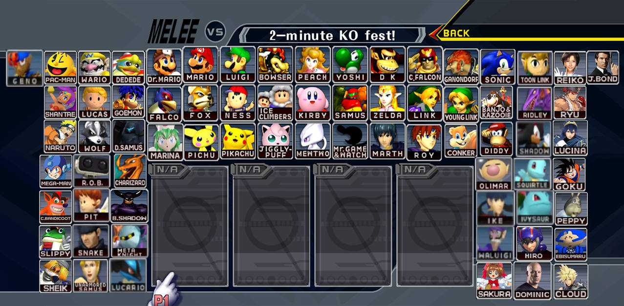 Smash Remix Melee - Character Roster by HiroHamadaRockz on DeviantArt