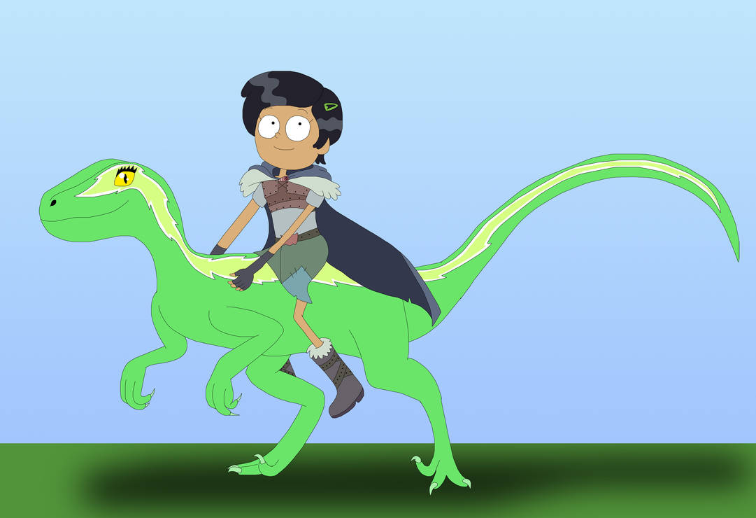 Riding Raptor Marcy Wu riding a raptor by HiroHamadaRockz on DeviantArt