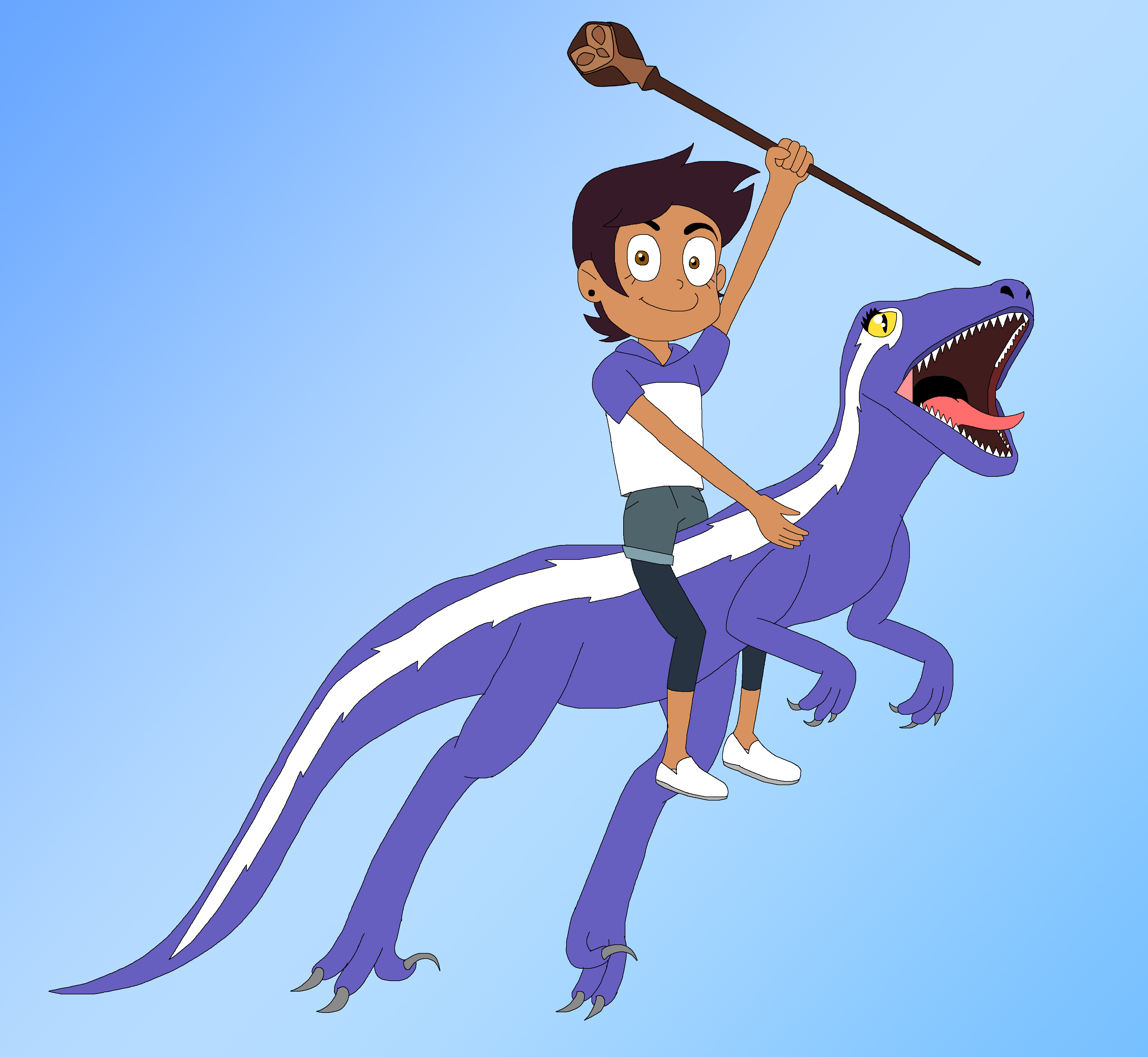 Riding Raptor Luz Noceda riding a raptor by HiroHamadaRockz on DeviantArt
