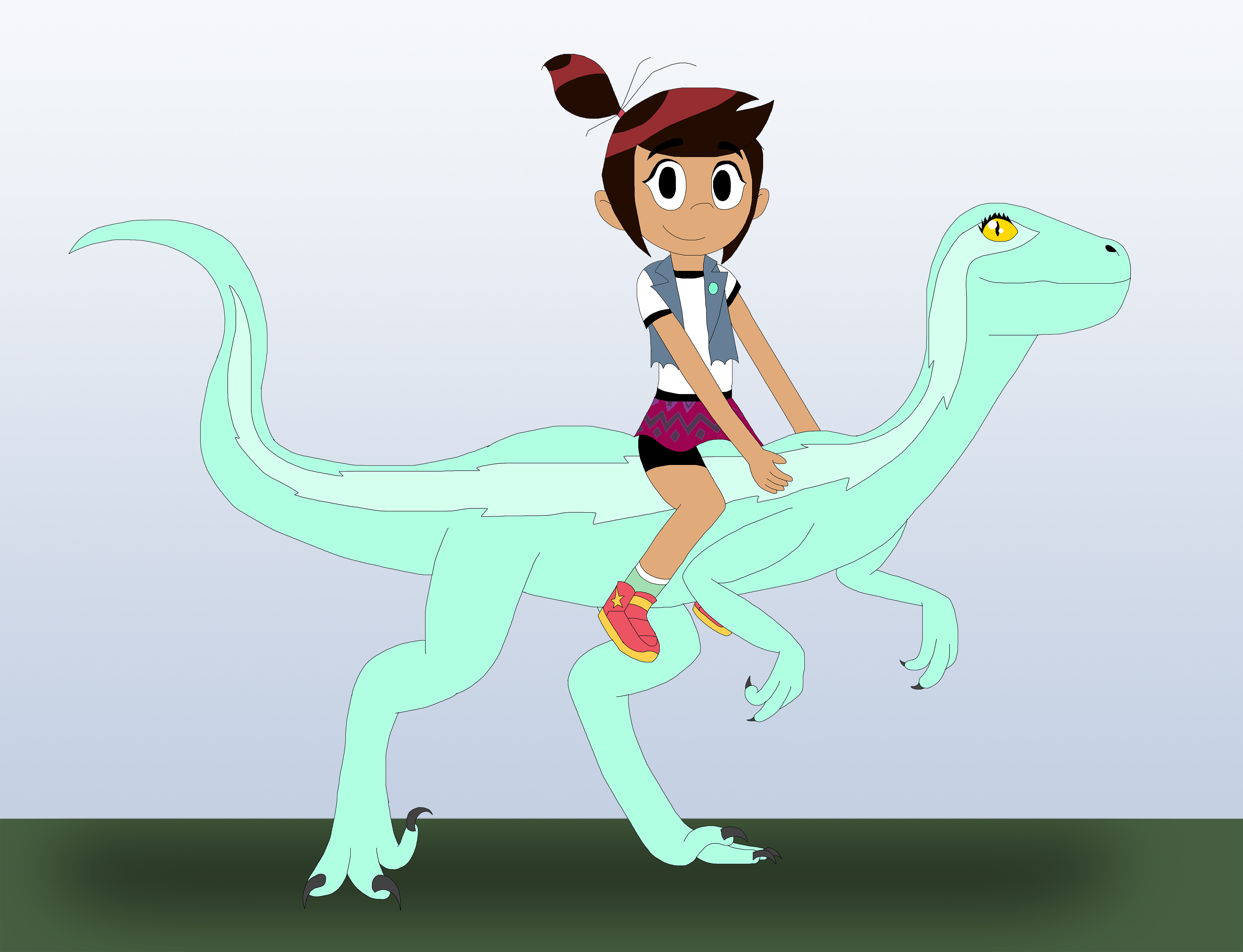 Riding Raptor Molly McGee riding a raptor by HiroHamadaRockz on DeviantArt