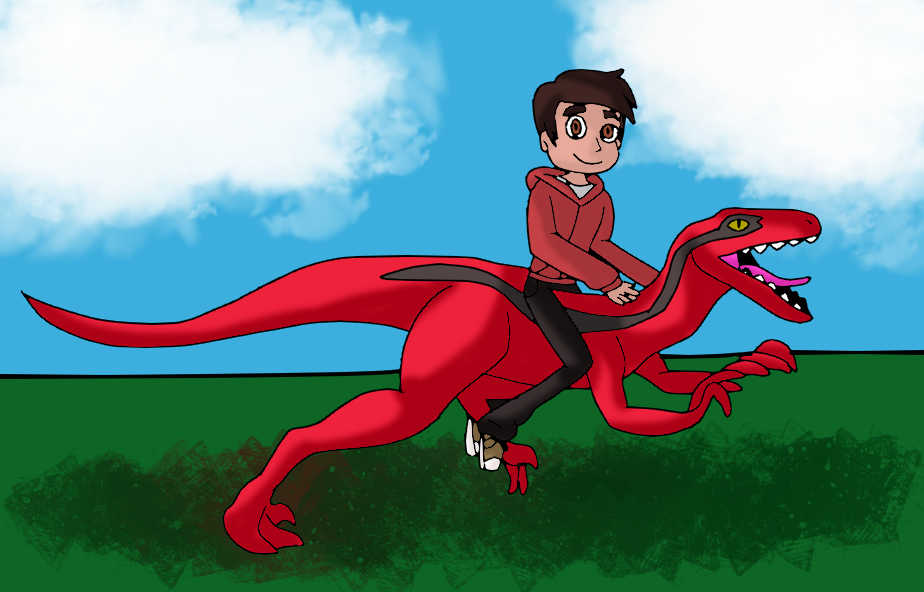 Person Riding Raptor Marco Diaz Is riding a raptor (Redrawned) by HiroHamadaRockz on DeviantArt