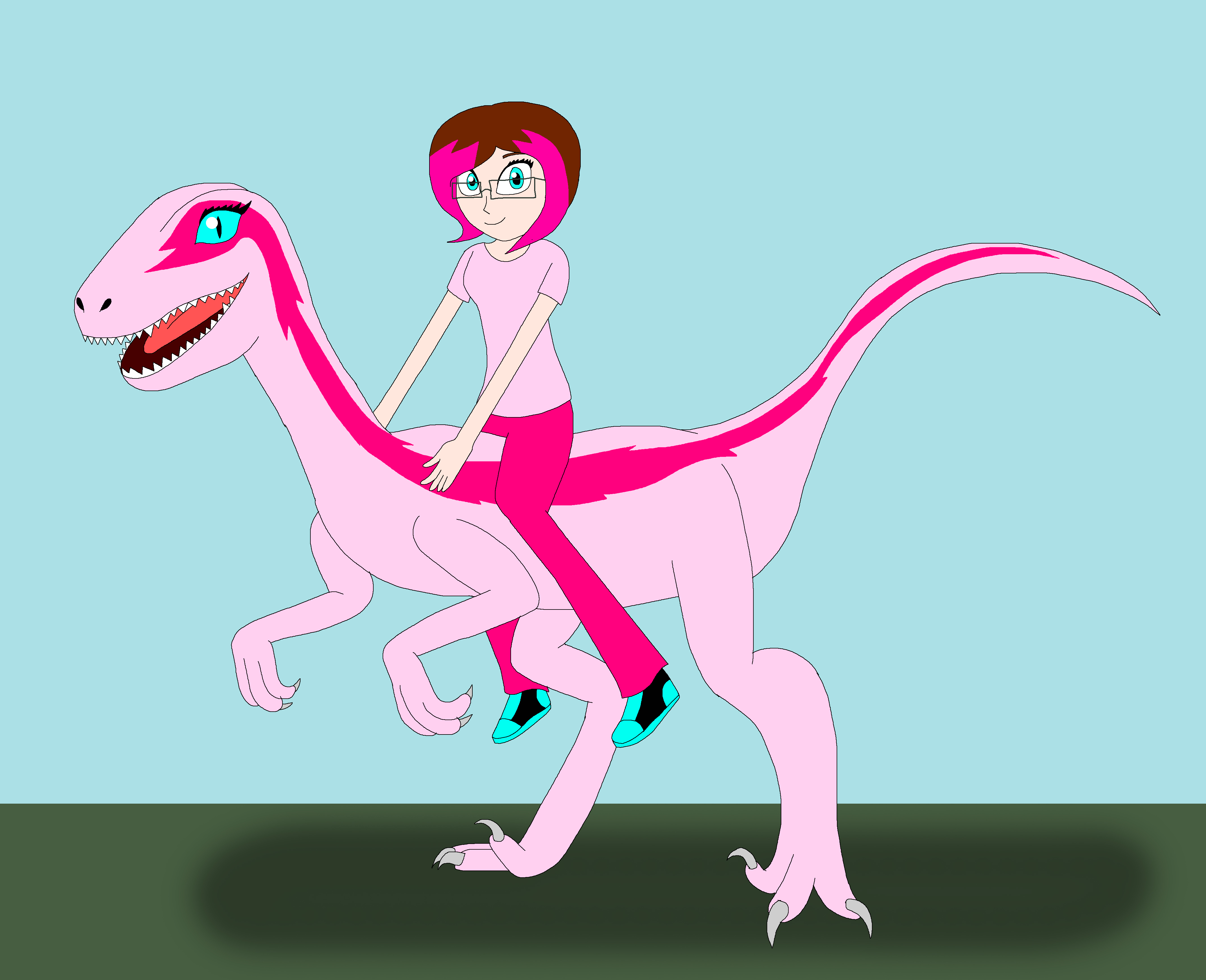 Blue Raptor Drawing Riding Artsy riding a raptor by HiroHamadaRockz on DeviantArt